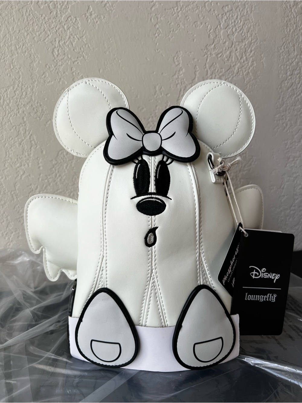 NWT Loungefly Mickey & Minnie Mouse Ghost Glow Figural Crossbody Bag *NEW DROP*